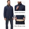 imageTACVASEN Mens Quarter Zip Pullover Sherpa Lined Sweatshirt Men Fleece Sweater Cotton Winter Warm Heavyweight Long SleeveNavy