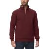 imageTACVASEN Mens Quarter Zip Pullover Sherpa Lined Sweatshirt Men Fleece Sweater Cotton Winter Warm Heavyweight Long SleeveWinered