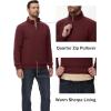 imageTACVASEN Mens Quarter Zip Pullover Sherpa Lined Sweatshirt Men Fleece Sweater Cotton Winter Warm Heavyweight Long SleeveWinered