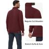 imageTACVASEN Mens Quarter Zip Pullover Sherpa Lined Sweatshirt Men Fleece Sweater Cotton Winter Warm Heavyweight Long SleeveWinered