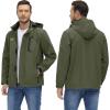 imageTACVASEN Mens Rain Jacket Lightweight Windbreaker with Hooded Water Resistant Outdoor Raincoat for Hiking Travel CampingArmy Green