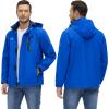 imageTACVASEN Mens Rain Jacket Lightweight Windbreaker with Hooded Water Resistant Outdoor Raincoat for Hiking Travel CampingBlue