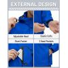 imageTACVASEN Mens Rain Jacket Lightweight Windbreaker with Hooded Water Resistant Outdoor Raincoat for Hiking Travel CampingBlue