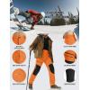 imageTACVASEN Mens Snow Ski Pants Fleece Lined Winter Pants for Men Water Resistant Thermal Snowboard Hiking Hunting WorkFl Orange