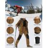 imageTACVASEN Mens Snow Ski Pants Fleece Lined Winter Pants for Men Water Resistant Thermal Snowboard Hiking Hunting WorkLight Brown