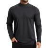 imageTACVASEN Mens Thermal Fleece Shirt Mock Turtle Neck Base Layer Long Sleeve Athletic Warm Undershirt Winter Running TopsBlack