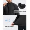 imageTACVASEN Mens Thermal Fleece Shirt Mock Turtle Neck Base Layer Long Sleeve Athletic Warm Undershirt Winter Running TopsBlack