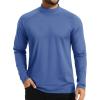 imageTACVASEN Mens Thermal Fleece Shirt Mock Turtle Neck Base Layer Long Sleeve Athletic Warm Undershirt Winter Running TopsBlue Grey