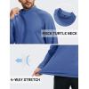 imageTACVASEN Mens Thermal Fleece Shirt Mock Turtle Neck Base Layer Long Sleeve Athletic Warm Undershirt Winter Running TopsBlue Grey