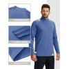 imageTACVASEN Mens Thermal Fleece Shirt Mock Turtle Neck Base Layer Long Sleeve Athletic Warm Undershirt Winter Running TopsBlue Grey