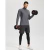 imageTACVASEN Mens Thermal Fleece Shirt Mock Turtle Neck Base Layer Long Sleeve Athletic Warm Undershirt Winter Running TopsDark Grey