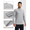 imageTACVASEN Mens Thermal Fleece Shirt Mock Turtle Neck Base Layer Long Sleeve Athletic Warm Undershirt Winter Running TopsLight Grey