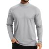 imageTACVASEN Mens Thermal Fleece Shirt Mock Turtle Neck Base Layer Long Sleeve Athletic Warm Undershirt Winter Running TopsLight Grey