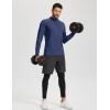 imageTACVASEN Mens Thermal Fleece Shirt Mock Turtle Neck Base Layer Long Sleeve Athletic Warm Undershirt Winter Running TopsNavy