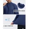 imageTACVASEN Mens Thermal Fleece Shirt Mock Turtle Neck Base Layer Long Sleeve Athletic Warm Undershirt Winter Running TopsNavy