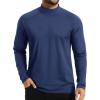 imageTACVASEN Mens Thermal Fleece Shirt Mock Turtle Neck Base Layer Long Sleeve Athletic Warm Undershirt Winter Running TopsNavy