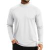 imageTACVASEN Mens Thermal Fleece Shirt Mock Turtle Neck Base Layer Long Sleeve Athletic Warm Undershirt Winter Running TopsWhite