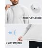 imageTACVASEN Mens Thermal Fleece Shirt Mock Turtle Neck Base Layer Long Sleeve Athletic Warm Undershirt Winter Running TopsWhite