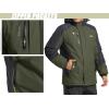 imageTACVASEN Mens Waterproof Ski Jacket Winter Fleece Lining Outdoor Mountain Snow Coat Green L