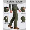 imageTACVASEN Mens Winter Hiking Pants Fleece Lined Waterproof Softshell Snow Ski Insulated Work Cargo Pants with 6 Zip PocketsArmygreen