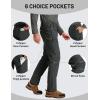 imageTACVASEN Mens Winter Hiking Pants Fleece Lined Waterproof Softshell Snow Ski Insulated Work Cargo Pants with 6 Zip PocketsDark Grey