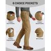 imageTACVASEN Mens Winter Hiking Pants Fleece Lined Waterproof Softshell Snow Ski Insulated Work Cargo Pants with 6 Zip PocketsSand