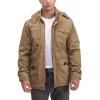 imageTACVASEN Mens Winter Jacket Cotton Military Jackets Fleece Lined Thick Work Warm Cargo Coats with HoodedB148 Khaki