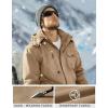 imageTACVASEN Mens Winter Jacket Cotton Military Jackets Fleece Lined Thick Work Warm Cargo Coats with HoodedB148 Khaki