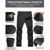 imageTACVASEN Mens Winter Work Pants Fleece Lined Tactical Snow Ski Pant Waterproof Insulated Cargo Hiking Trousers 9 PocketBlack