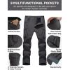 imageTACVASEN Mens Winter Work Pants Fleece Lined Tactical Snow Ski Pant Waterproof Insulated Cargo Hiking Trousers 9 PocketGray