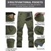 imageTACVASEN Mens Winter Work Pants Fleece Lined Tactical Snow Ski Pant Waterproof Insulated Cargo Hiking Trousers 9 PocketGreen