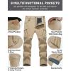 imageTACVASEN Mens Winter Work Pants Fleece Lined Tactical Snow Ski Pant Waterproof Insulated Cargo Hiking Trousers 9 PocketKhaki