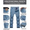 imageTACVASEN Mens Winter Work Pants Fleece Lined Tactical Snow Ski Pant Waterproof Insulated Cargo Hiking Trousers 9 PocketLight Blue