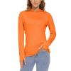 imageTACVASEN Sun Protection Shirts for Women Long Sleeve Shirts UPF 50 Summer Shirts Athletic Shirts Workout Shirts Rash Guard Gym Shirts Orange