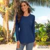 imageTACVASEN Women Running Shirts Dry Fit Shirts Long Sleeve Shirts Swim Shirts Casual Shirts Athletic Shirts Workout Shirts SPF 50 Shirts Travel Shirts Navy