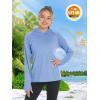 imageTACVASEN Women SPF Hoodies Long Sleeve Swimming Performance Shirts UV Protection Shirts Stretchy Hiking Shirts Rash Guard T Shirts Light Blue