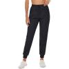 imageTACVASEN Womens Hiking Pants Elastic Waist Sweatpants Travel Running Pants with Pockets Golf Pants Stretch Relaxed Black