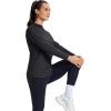 imageTACVASEN Womens Thermal Fleece Shirt Mock Turtle Neck Long Sleeve Athletic Running Warm Tops Base Layer Cold Weather GearBlack
