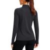 imageTACVASEN Womens Thermal Fleece Shirt Mock Turtle Neck Long Sleeve Athletic Running Warm Tops Base Layer Cold Weather GearBlack