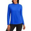 imageTACVASEN Womens Thermal Fleece Shirt Mock Turtle Neck Long Sleeve Athletic Running Warm Tops Base Layer Cold Weather GearColorblue