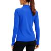 imageTACVASEN Womens Thermal Fleece Shirt Mock Turtle Neck Long Sleeve Athletic Running Warm Tops Base Layer Cold Weather GearColorblue