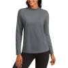 imageTACVASEN Womens Thermal Fleece Shirt Mock Turtle Neck Long Sleeve Athletic Running Warm Tops Base Layer Cold Weather GearDarkgrey