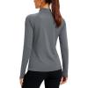 imageTACVASEN Womens Thermal Fleece Shirt Mock Turtle Neck Long Sleeve Athletic Running Warm Tops Base Layer Cold Weather GearDarkgrey