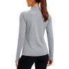 imageTACVASEN Womens Thermal Fleece Shirt Mock Turtle Neck Long Sleeve Athletic Running Warm Tops Base Layer Cold Weather GearLightgrey