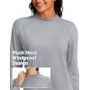 imageTACVASEN Womens Thermal Fleece Shirt Mock Turtle Neck Long Sleeve Athletic Running Warm Tops Base Layer Cold Weather GearLightgrey
