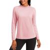 imageTACVASEN Womens Thermal Fleece Shirt Mock Turtle Neck Long Sleeve Athletic Running Warm Tops Base Layer Cold Weather GearLightpink