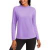 imageTACVASEN Womens Thermal Fleece Shirt Mock Turtle Neck Long Sleeve Athletic Running Warm Tops Base Layer Cold Weather GearLtpurple
