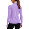 imageTACVASEN Womens Thermal Fleece Shirt Mock Turtle Neck Long Sleeve Athletic Running Warm Tops Base Layer Cold Weather GearLtpurple
