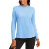 imageTACVASEN Womens Thermal Fleece Shirt Mock Turtle Neck Long Sleeve Athletic Running Warm Tops Base Layer Cold Weather GearLtskyblue