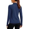 imageTACVASEN Womens Thermal Fleece Shirt Mock Turtle Neck Long Sleeve Athletic Running Warm Tops Base Layer Cold Weather GearNavy